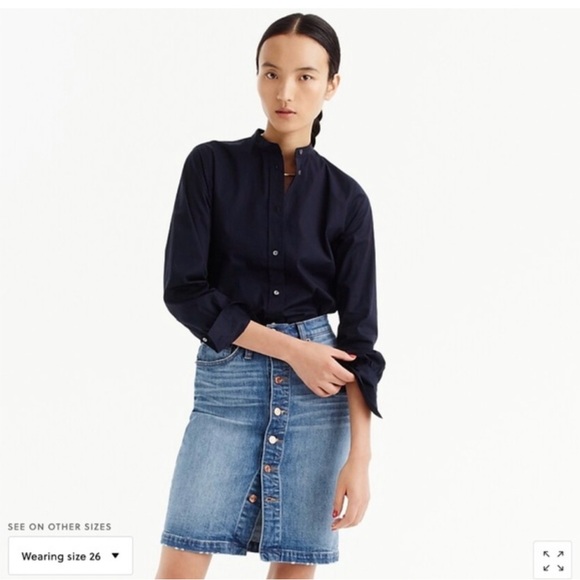 J. Crew Dresses & Skirts - J CREW Button Down Knee Length Denim Skirt Size 6.